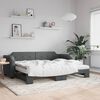 vidaXL Tagesbett Ausziehbar mit Matratzen Dunkelgrau 90x190 cm Stoff