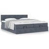vidaXL Ottoman-Bett mit Matratzen Dunkelgrau 180x200 cm Samt