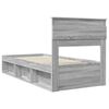 vidaXL Bettrahmen Graues Sonoma 90 x 200 cm Massives Kiefernholz