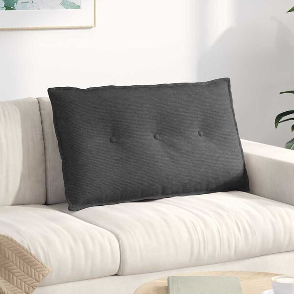 vidaXL R&uuml;ckenkissen Dunkelgrau 80 x 50 cm Cordstoff