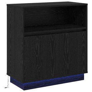 vidaXL Sideboard mit LED Schwarz Eichen-Optik 71 x 34,5 x 75 cm