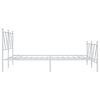 vidaXL Bettgestell mit Kopf- und Fu&szlig;teil Metall Wei&szlig; 137x190 cm