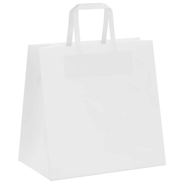 vidaXL Papiertragetaschen 250 Stk. mit Henkeln Wei&szlig; 26x17x25 cm