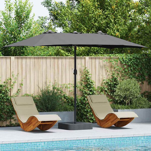 vidaXL Gartenparasol Anthrazit 385 x 209 x 244 cm Stoff