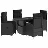 vidaXL Outdoortisch-Set 5 pcs Schwarz Poly-Rattan