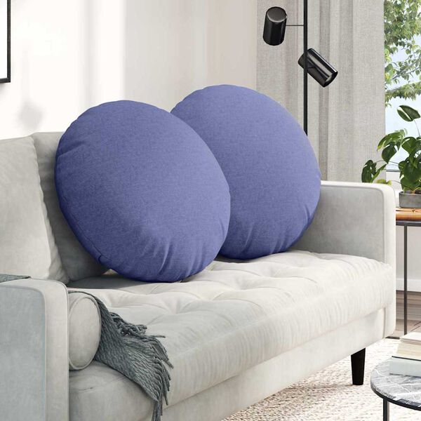 vidaXL Sitzkissen 2 pcs Jeans blau &Oslash;80 x 29 cm Stoff