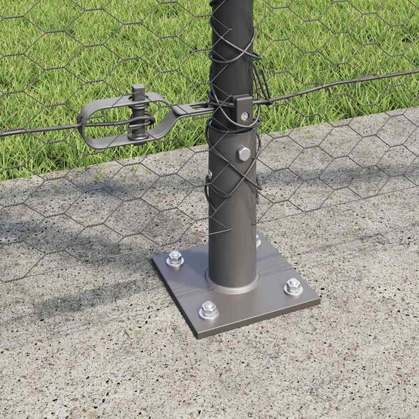 vidaXL Zaunpfosten Grau 50 x 1,2 m (25 mm Maschen) Stahl und PVC