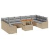 vidaXL Garten-Sofa-Set mit Speicher 11 pcs Beige Poly Rattan