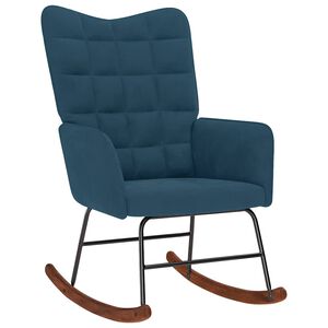 vidaXL Schaukelstuhl Blau Samt