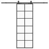 vidaXL Schiebet&uuml;r mit Beschlag Schwarz 76x205 cm ESG-Glas