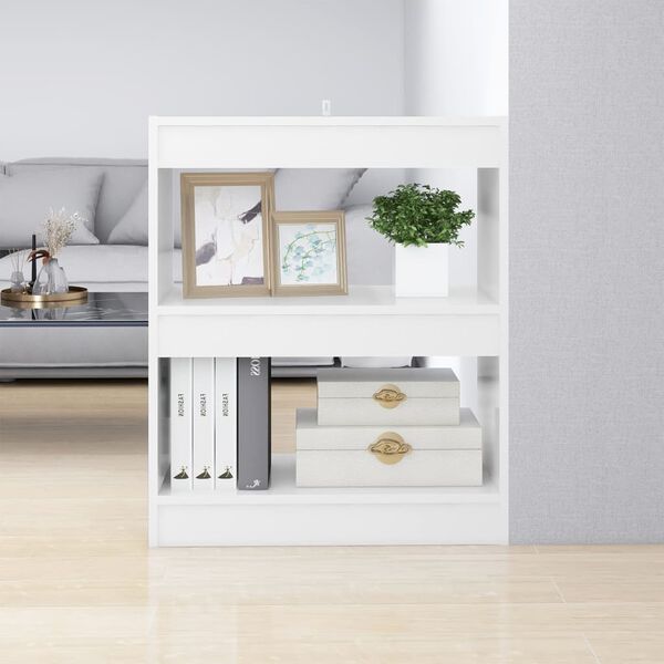 vidaXL B&uuml;cherregal/Raumteiler Hochglanz-Wei&szlig; 60x30x72 cm