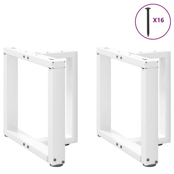 vidaXL Couchtischbeine T-Form 2 Stk. Wei&szlig; 50x25x(42-43) cm Stahl