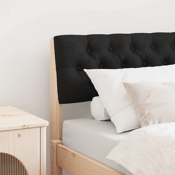 vidaXL Gepolstertes Kopfteil Schwarz 75 cm Massives Kiefernholz