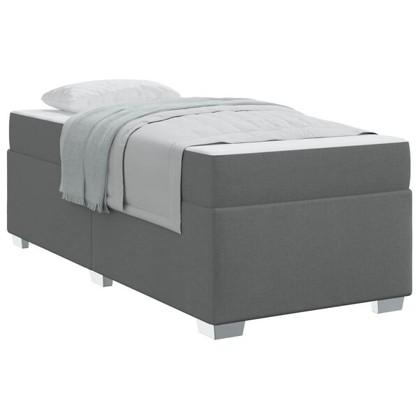 vidaXL Bettrahmen mit Matratze Dunkelgrau 100 x 200 cm Stoff