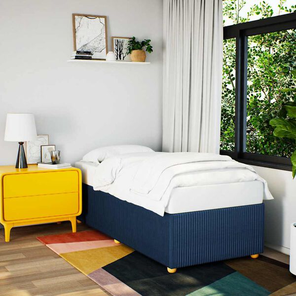 vidaXL Bettgestell ohne Matratze Blau 100x200 cm Stoff