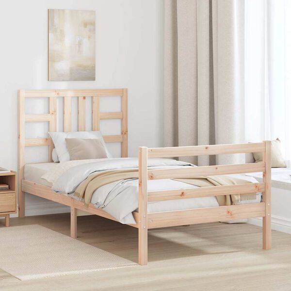 vidaXL Massivholzbett ohne Matratze 90x200 Kiefernholz