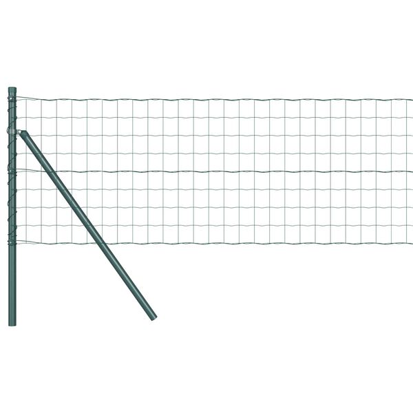 vidaXL Zaun mit Pfosten Gr&uuml;n 0,8 x 25 m Stahl