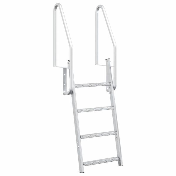 vidaXL 4-Stufen Dockleiter Silber 58 x 77 x 166 cm Aluminium