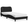 vidaXL Bett mit Matratze "Hvar" Schwarz 80x200 cm Kunstleder