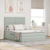 vidaXL Bett mit Stauraum und LED Hellgrau 140 x 200 cm Samt