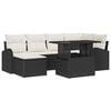 vidaXL Gartensofa-set 7 stk. Schwarz Poly Rattan