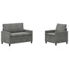 vidaXL Sofa Set 2 pcs Dunkelgrau Samt