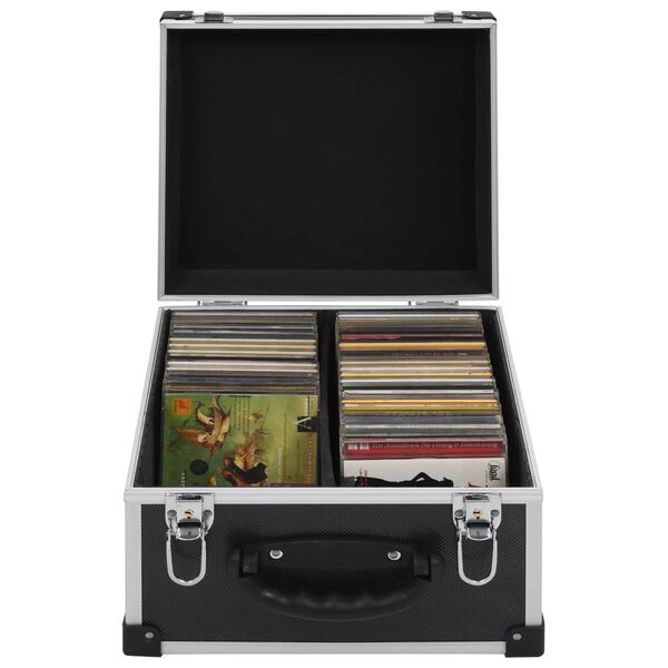 vidaXL CD-Koffer f&uuml;r 40 CDs Aluminium ABS Schwarz