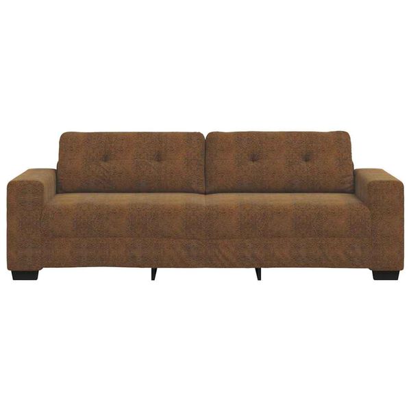 vidaXL | Sofa | mit Kissen Braun Kunstleder & Holz