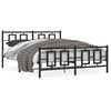 vidaXL Metallbett ohne Matratze mit Fu&szlig;teil Schwarz 160x200 cm