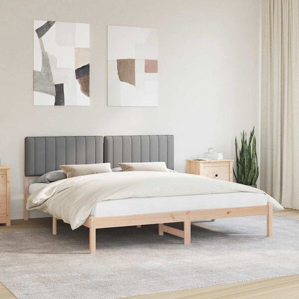 vidaXL Bettgestell mit gepolstertem Kopfteil Hellgrau 180 x 200 cm