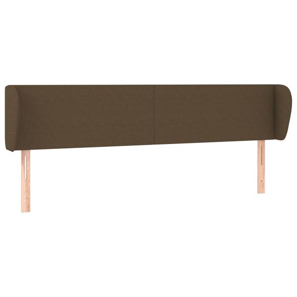 vidaXL Kopfteil mit Ohren Dunkelbraun 163x23x78/88 cm Stoff