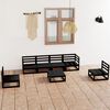 vidaXL 7-tlg. Garten-Lounge-Set Schwarz Massivholz Kiefer