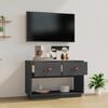 vidaXL TV-Schrank Grau 90x40x60 cm Massivholz Kiefer