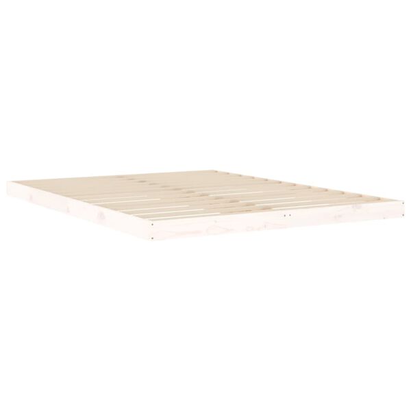 vidaXL Massivholzbett Wei&szlig; 150x200 cm King Size Kiefer