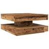 vidaXL Couchtisch 360-Grad Drehbar Altholz-Optik 70x70x34,5 cm