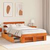 vidaXL Bettrahmen Wachsbraun 140 x 190 cm Massives Kiefernholz