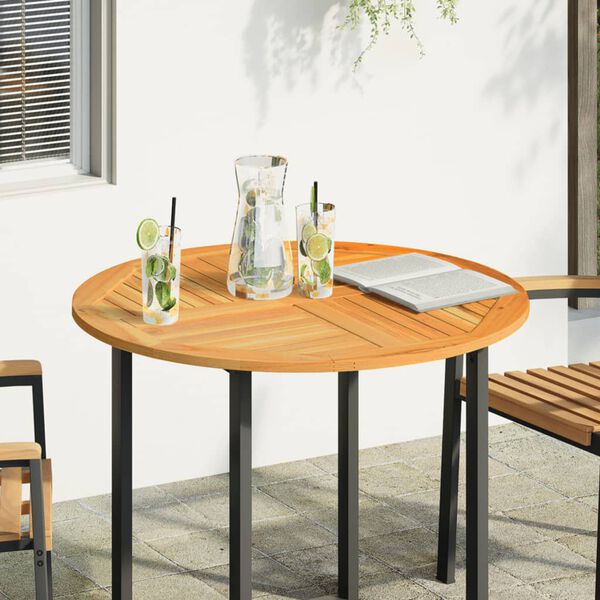 vidaXL Tischplatte &Oslash;90x2,2 cm Rund Massivholz Akazie