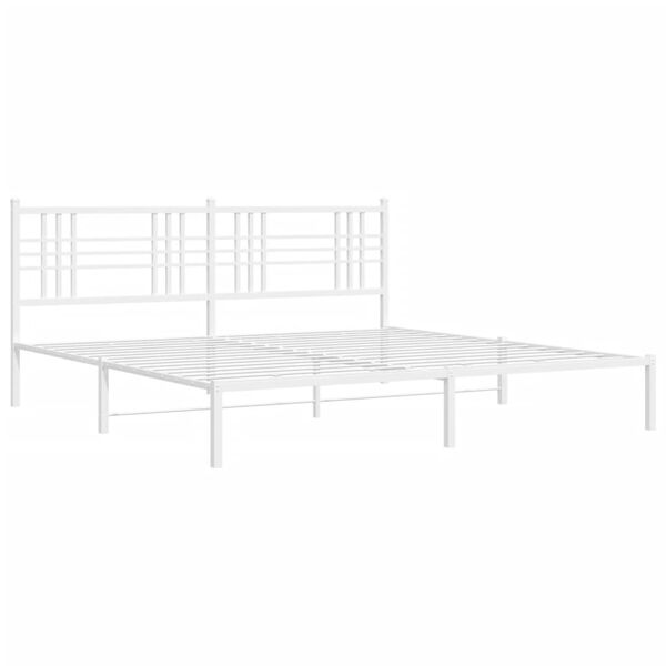 vidaXL Bettgestell mit Kopfteil Metall Wei&szlig; 183x213 cm