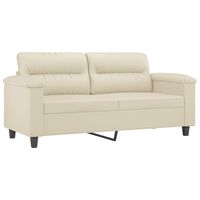 vidaXL 2-Sitzer-Sofa Creme 140 cm Kunstleder
