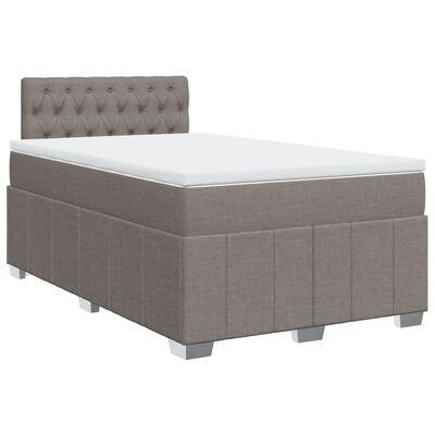 vidaXL Boxspringbett mit Matratze Taupe 120x200 cm Stoff