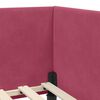 vidaXL Eckbettgestell Weinrot 90 cm x 190 cm SamtundSperrholz
