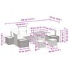 vidaXL Gartensofa-set mit Kissen 10 pcs Schwarz Poly Rattan