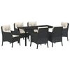 vidaXL Garten Essgruppe 7 Stk. Schwarz Poly-Rattan