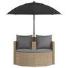 vidaXL Garten-Sofa mit Kissen 8 pcs Beige und Hellgrau Poly-Rattan