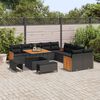 vidaXL Gartensofa-set mit Kissen 13 pcs Schwarz