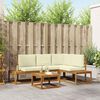 vidaXL Outdoor-Sofagarnitur mit Kissen 5 St&uuml;ck Natur und Creme