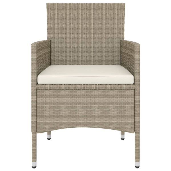 vidaXL 3-tlg. Garten-Essgruppe Poly Rattan und Hartglas Beige