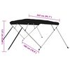 vidaXL 4-Bow Bimini-Top Schwarz 243x180x137 cm