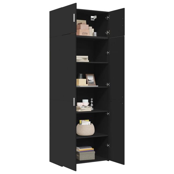 vidaXL Hochschrank Schwarz 80x42,5x225 cm Holzwerkstoff