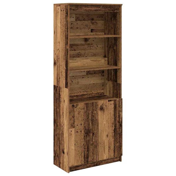 vidaXL Highboard Altholz-Optik 70x35x180 cm Holzwerkstoff